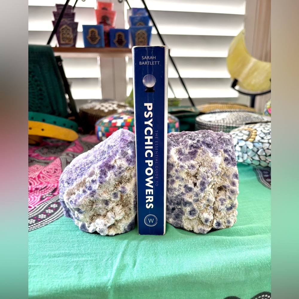 Purple Fluorite bookends || Double sided